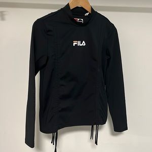 Fila Drawstring Long Sleeve Mock Neck Shirt Size L